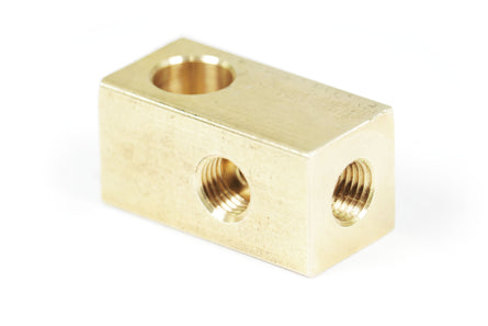 3/8-24 I.F. Brass Brake T-Fitting w/Mounting Hole and 90° Bracket (20-10020)-Motion Raceworks-Motion Raceworks