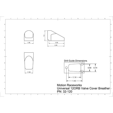 Motion Raceworks Billet Valve Cover Breather / Oil Drain Black Anodized (Single) 32-120BLK-S-Motion Raceworks-Motion Raceworks