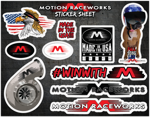 Motion Raceworks Sticker Sheet - 8.5"x11"-Motion Raceworks-Motion Raceworks