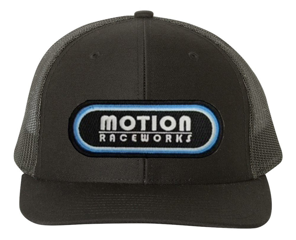 Motion Retro Patch Hat Black/Black Snapback 95131 Motion Raceworks
