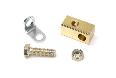 3/8-24 I.F. Brass Brake T-Fitting w/Mounting Hole and 90° Bracket (20-10020)-Motion Raceworks-Motion Raceworks