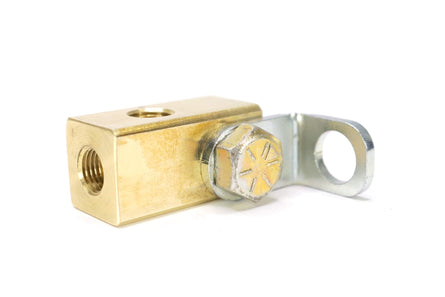 3/8-24 I.F. Brass Brake T-Fitting w/Mounting Hole and 90° Bracket (20-10020)-Motion Raceworks-Motion Raceworks