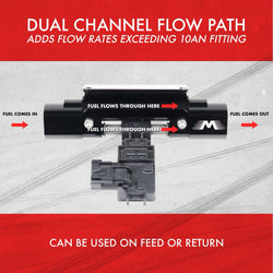 Billet Dual Channel In Line Flex Fuel Sensor Mount 6, 8, 10AN Sensor Not Included-Motion Raceworks-Motion Raceworks