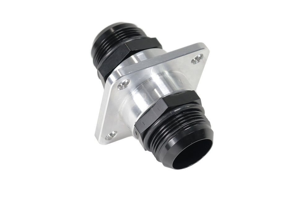 Billet Single Firewall Pass Thru 20 ORB for Intercooler, Burn Down PCV