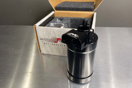 BLEM Motion Raceworks Top Loader Billet Oil Catch Can ( Dual 10 AN Port ) Black Anodized-Garage Sale-Motion Raceworks