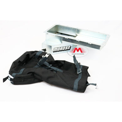 Motion Raceworks 5.0 Coyote Engine Diaper, NHRA & IHRA Approved (Moroso 20571/20577 Pan, For Motor Mounts, w/Cutouts)-Motion Raceworks-Motion Raceworks