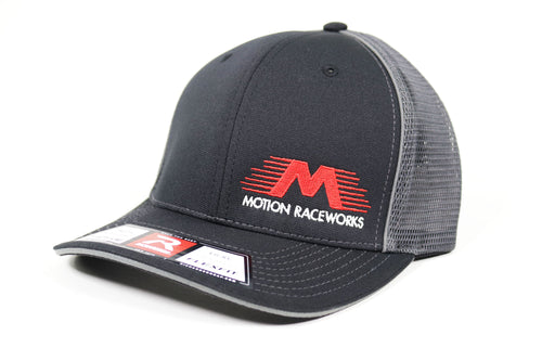 Black/Gray Flex Fit Mesh Trucker Hat 95-114-Motion Raceworks-Motion Raceworks