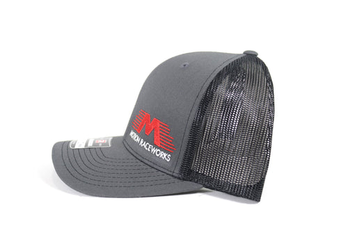 Black/Grey Motion Raceworks Trucker Snapback Hat (Mesh Back) 95-106 | Trucker Caps