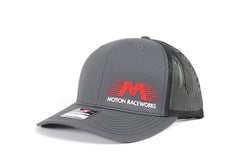 Black/Grey Motion Raceworks Trucker Snapback Hat (Mesh Back) 95-106-Motion Raceworks-Motion Raceworks