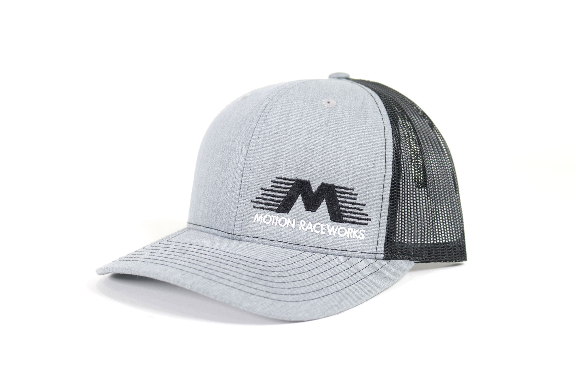 Black/Heather Gray Motion Raceworks Snapback Back Mesh Hat w/ 95-111
