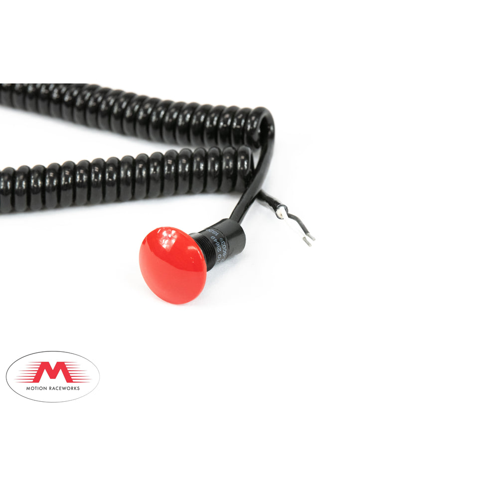 Motion Raceworks Momentary Large Mushroom Push Button w/6' Wound Cord