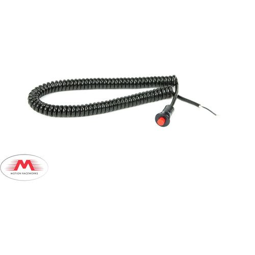 Motion Raceworks Momentary Small Push Button w/6' Wound Cord (Red or Green)-Motion Raceworks-Motion Raceworks