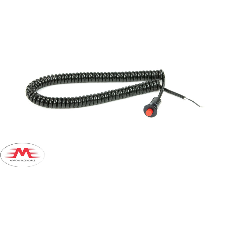 Motion Raceworks Momentary Small Push Button w/6' Wound Cord (Red or G