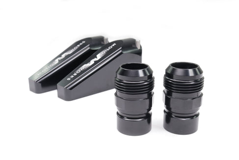 Billet Burn Down Breather Quick Release Fittings Black Anodized (Pair) 32-130BLK-Motion Raceworks-Motion Raceworks