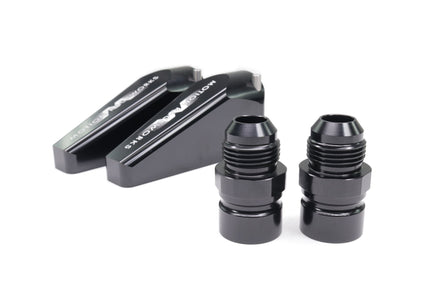 Billet Burn Down Breather Quick Release Fittings Black Anodized (Pair) 32-130BLK-Motion Raceworks-Motion Raceworks